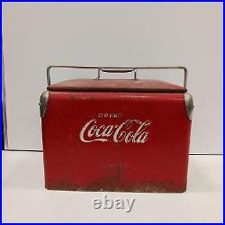 Vintage Coca-Cola Red Metal Ice Chest