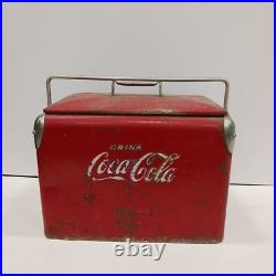 Vintage Coca-Cola Red Metal Ice Chest