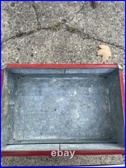 Vintage Coca-Cola Red Metal Ice Chest Cooler