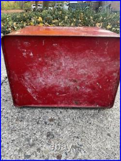 Vintage Coca-Cola Red Metal Ice Chest Cooler