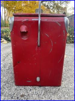 Vintage Coca-Cola Red Metal Ice Chest Cooler