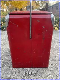 Vintage Coca-Cola Red Metal Ice Chest Cooler