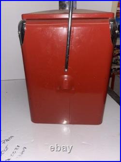 Vintage Coca-Cola Red Metal Ice Chest Cooler 1940-1950s Patina