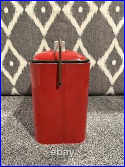 Vintage Coca Cola Soda Metal Picnic Cooler Ice Chest Progress Refrigerator Co