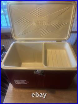 Vintage Coca-Cola Thermos Picnic Cooler Red White Metal Handle