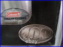Vintage Coleman 100th Anniversary Stainless Steel 54 qt Cooler Camping Rare Gift Vintage Coleman 100th Anniversary Stainless Steel 54 qt Cooler Camping Rare Gift