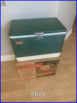 Vintage Coleman 1967 Snow Lite Cooler Green 5255-700 with Box NEVER USED