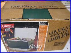 Vintage Coleman 1967 Snow Lite Cooler Green 5255C700 with Box & Tray Very Nice
