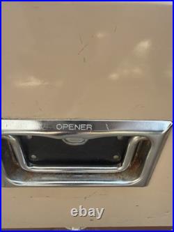 Vintage Coleman 2 tone BROWN & TAN Metal Cooler with Bottle Openers