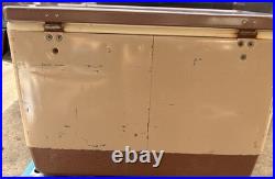 Vintage Coleman 2 tone BROWN & TAN Metal Cooler with Bottle Openers