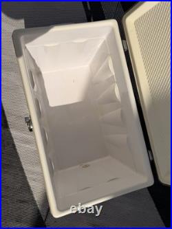 Vintage Coleman 2 tone BROWN & TAN Metal Cooler with Bottle Openers 23/16/14