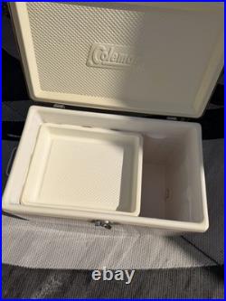 Vintage Coleman 2 tone BROWN & TAN Metal Cooler with Bottle Openers 23/16/14