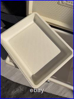 Vintage Coleman 2 tone BROWN & TAN Metal Cooler with Bottle Openers 23/16/14