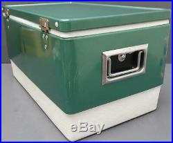 Vintage Coleman 44qt Green Metal Cooler/Ice Chest Camping Gear 22.5x13.5x12.5