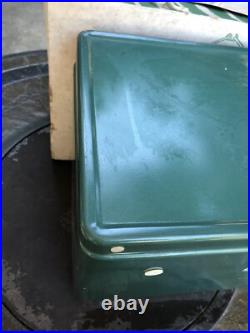 Vintage Coleman 5253A7A Green Metal Cooler WithTray