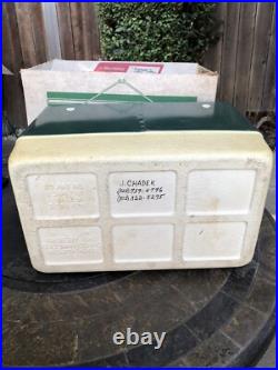Vintage Coleman 5253A7A Green Metal Cooler WithTray