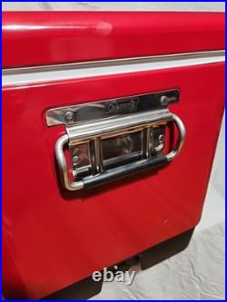 Vintage Coleman 6150,6155 Steel Belted Fireball Whisky 54 Qt Cooler-Rare