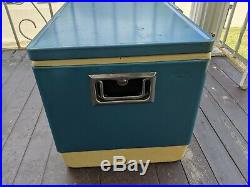 Vintage Coleman BLUE Metal Cooler Ice Chest Box Camping VERY RARE
