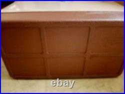Vintage Coleman BROWN & TAN Metal Cooler with Trays & Ice Pack