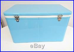 Vintage Coleman Baby Blue Metal Cooler Exellent Example and Clean