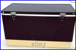 Vintage Coleman Brown Metal Ice Chest Cooler Camping Retro
