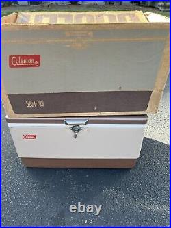 Vintage Coleman Butternut 44 Quart 5254-709 Low Boy Cooler Original Box