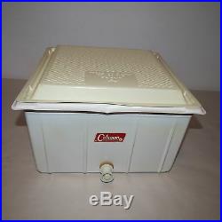 Vintage Coleman Butternut Metal Ice Chest Cooler Twist Lock & Tray As Is