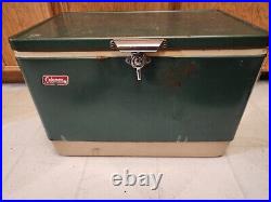 Vintage Coleman Camping Green Steel Cooler, Gallon Jug, 425f Stove, 5114C Lanter