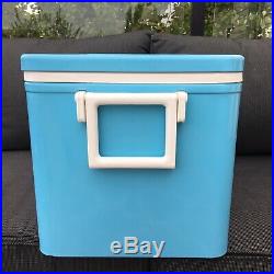 Vintage Coleman Cooler Baby Blue Metal Camping Beach Picnic Made In Canada