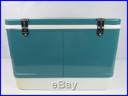 Vintage Coleman Cooler Chest Teal Turquoise Diamond Logo 1960s SUPER CLEAN WOW