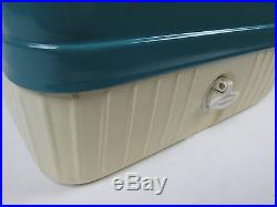 Vintage Coleman Cooler Chest Teal Turquoise Diamond Logo 1960s SUPER CLEAN WOW