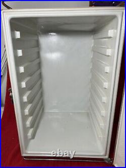 Vintage Coleman Cooler Fridge faux wood standup 1976