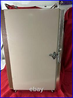 Vintage Coleman Cooler Fridge faux wood standup 1976