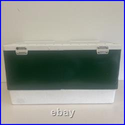 Vintage Coleman Cooler Green & White 22.5 x 13.5 x 12.5 Metal Camping Chest