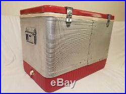 Vintage Coleman Cooler Ice Chest Red and Silver Diamond Logo Rare