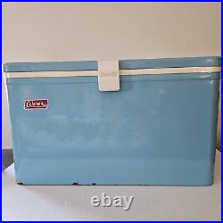 Vintage Coleman Cooler Metal Retro Blue Made in Canada 1960's-1970's