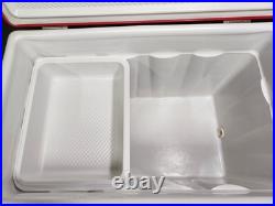 Vintage Coleman Cooler Snow-Lite Family Size Red Metal In Original Box