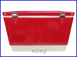 Vintage Coleman Cooler Snow-Lite Family Size Red Metal In Original Box
