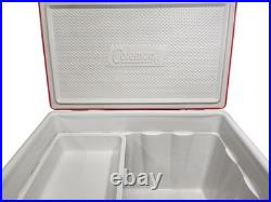 Vintage Coleman Cooler Snow-Lite Family Size Red Metal In Original Box