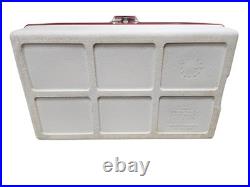 Vintage Coleman Cooler Snow-Lite Family Size Red Metal In Original Box