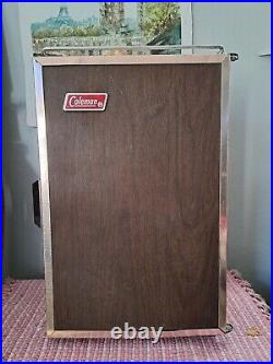 Vintage Coleman Cooler Stand Up Ice Chest 1970s 3 Way Convertible Faux Wood Meta