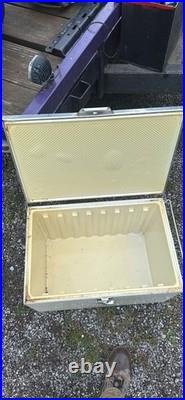 Vintage Coleman Cooler Stand Up Ice Chest 70's 3 Way Convertible Faux Wood Metal