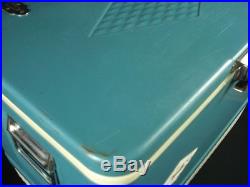 Vintage Coleman Diamond Turquoise Aqua Blue Ice Cooler Chest Box 22 x 15 x 13