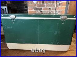 Vintage Coleman Green Chest Cooler with Removable Tray and Water Jug