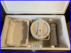 Vintage Coleman Green Chest Cooler with Removable Tray and Water Jug