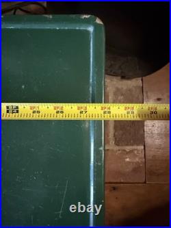 Vintage Coleman Green Chest Cooler with Removable Tray and Water Jug