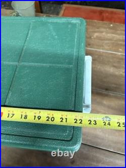 Vintage Coleman Green Cooler Metal\Plastic Top 24 X 14 X 13