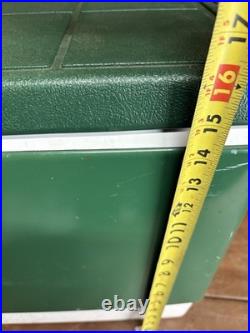 Vintage Coleman Green Cooler Metal\Plastic Top 24 X 14 X 13