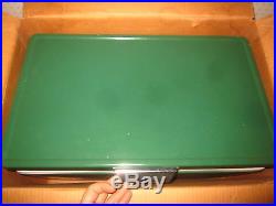 Vintage Coleman Green Low Boy Snow-Lite Cooler Metal Steel Storage Tray Box NEW