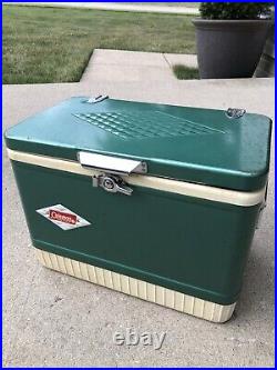 Vintage Coleman Green Metal Cooler Diamond Logo